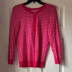 Chic Pink Polka Dot Cardigan